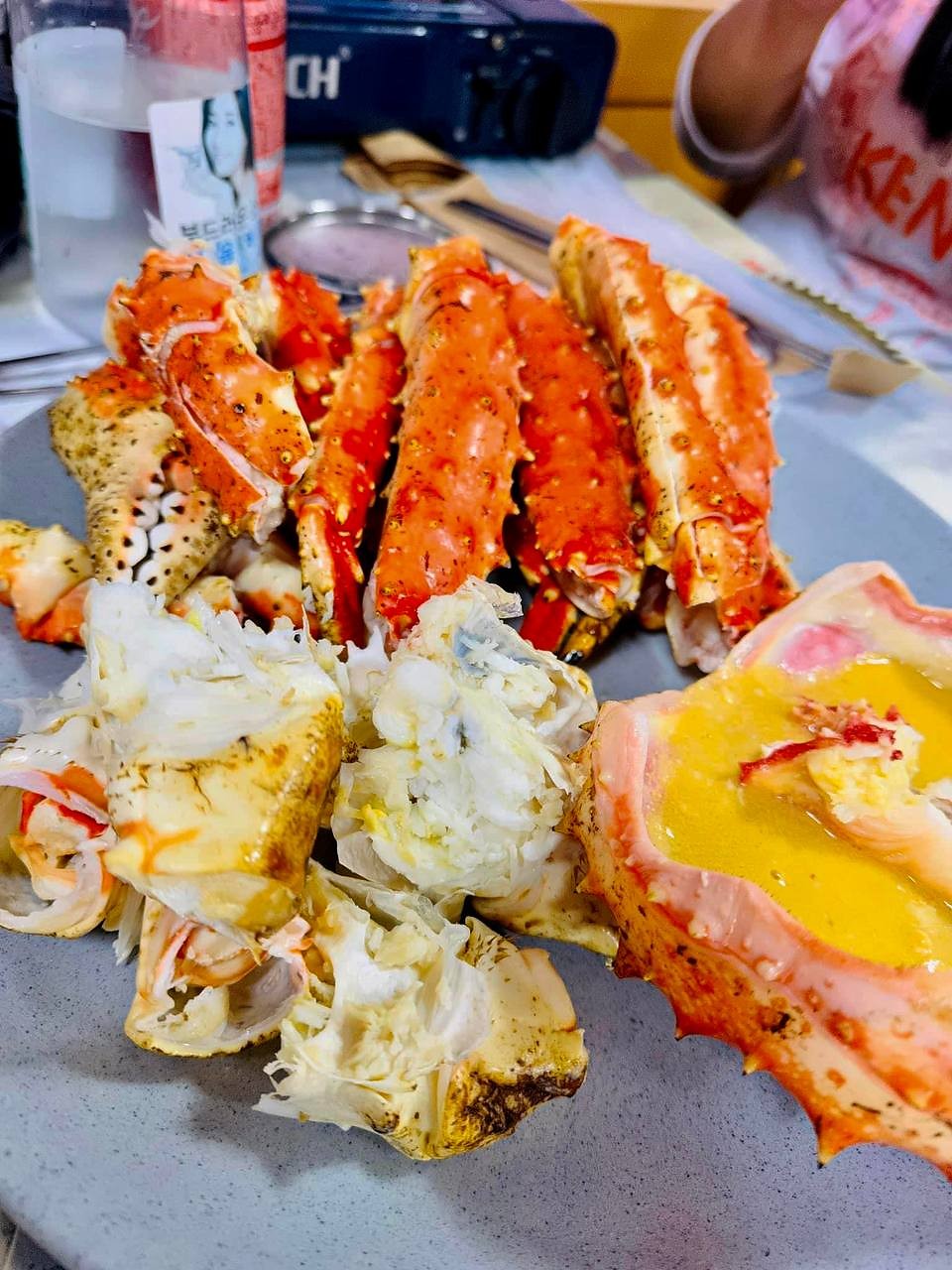 蟹腿与蟹肉近照